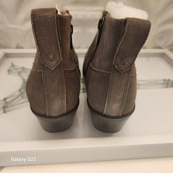 Vionic Joy Zadie Gray Suede Zip-Up Heeled Ankle Booties Boots Women's. Various - Picture 10 of 12